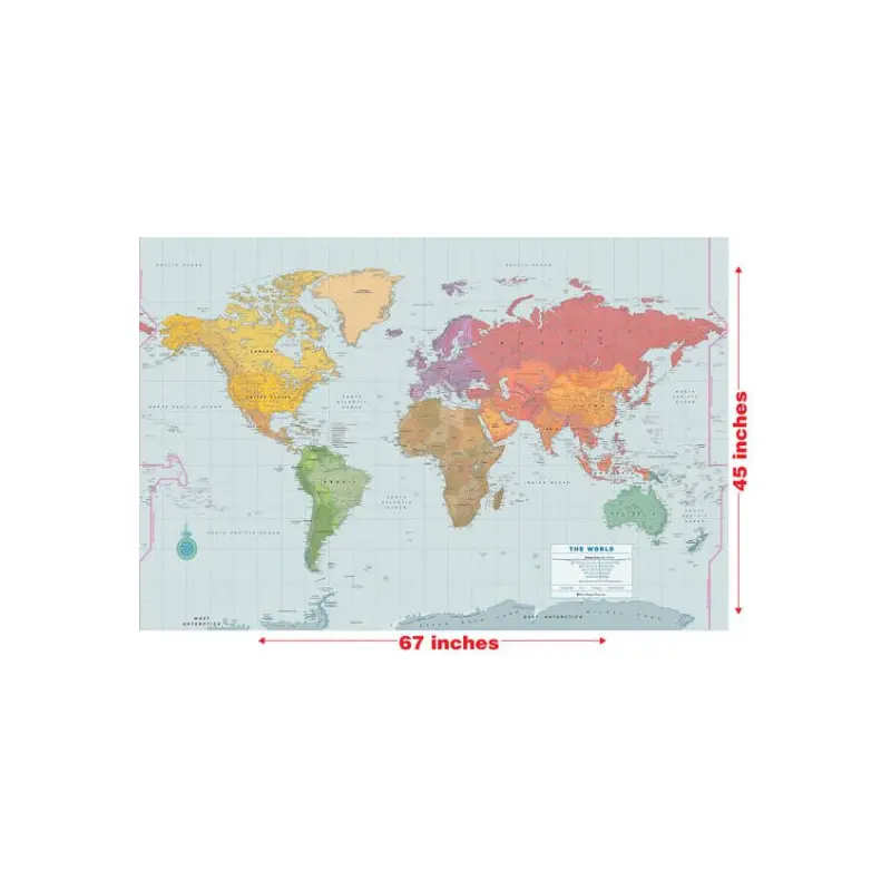 WORLD LAMINATED MAP - LINDROTH. DAVID