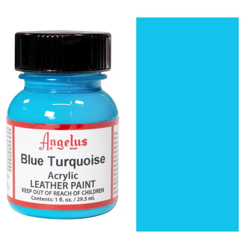 1 OZ BLUE TURQUOISE LEATHER PAINT BY ANGELUS