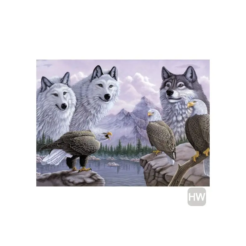 WOLVES & EAGLES PAINT BY NUMBE