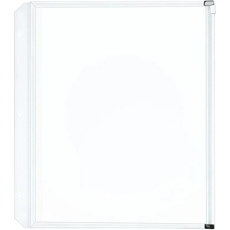 ZIPPER BINDER POCKET CLEAR 3PK