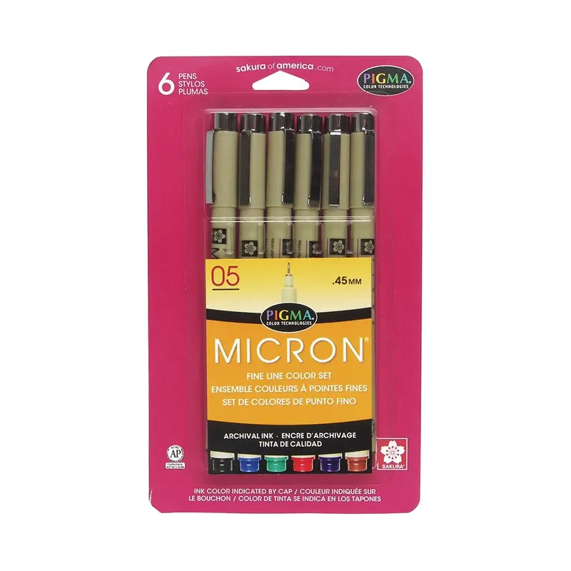 05 MICRON PEN SET 6PC