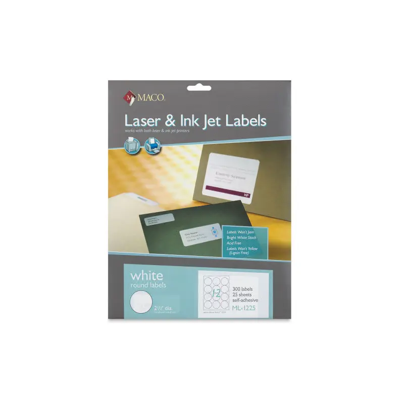 2.5" ROUND WHITE LABELS