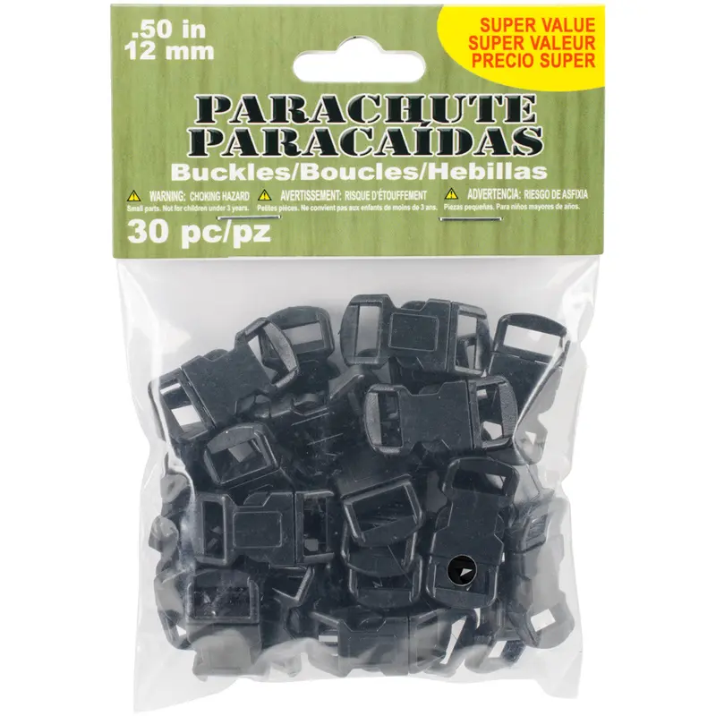 12MM BLACK BUCKLES 30PC