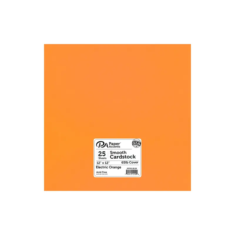12X12 Electric Orange65# Paper