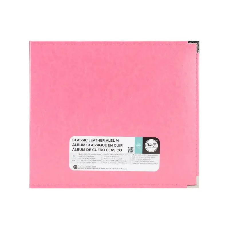 12X12 Leather D-Ring Strawberr