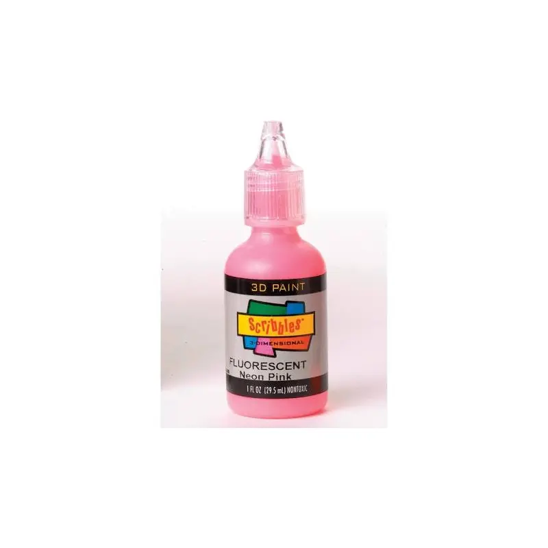 SCRIBBLES NEON PINK 1OZ FABRIC PUFF PAINT