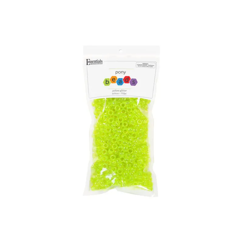 **Glitter Yellow Pony Beads