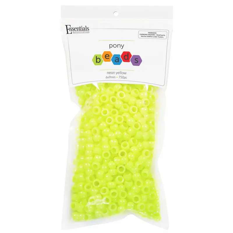 **Neon Yellow Pony Beads
