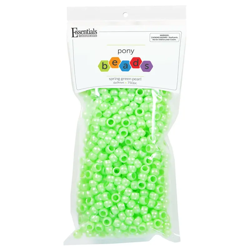 **Pearl Spring Green Pony Bead