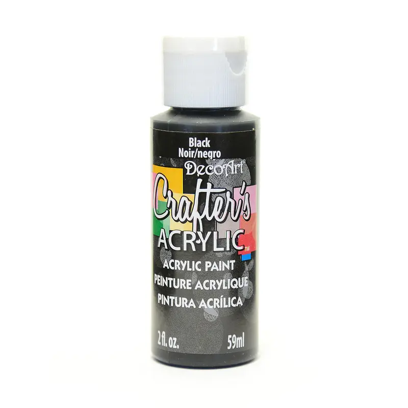2OZ BLACK CRAFTER ACRYLIC PAINT