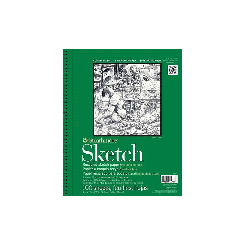 SKETCH 5X8 RECYC SKCH RECYCLED SPIRAL ART PAD
