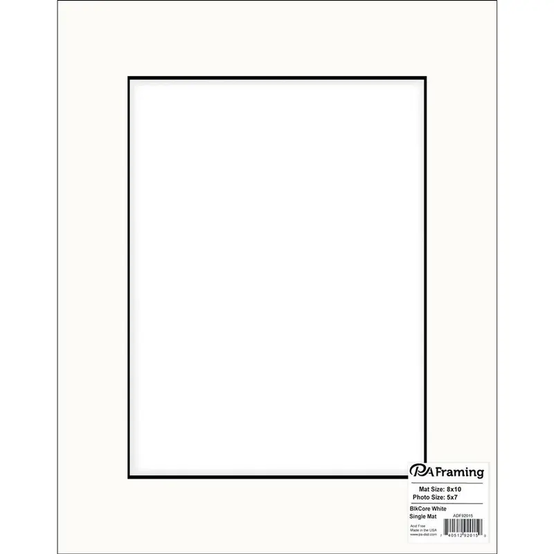 **8X10 White Mat W/Black Core