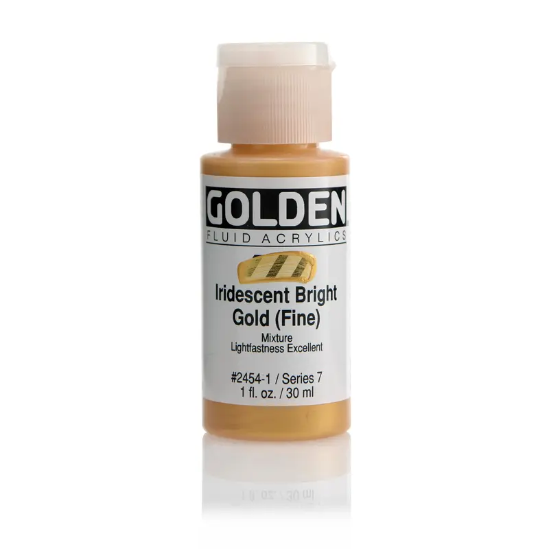 FLUID ACRYLIC PAINT IRIDESCENT BRT GOLD 1OZ