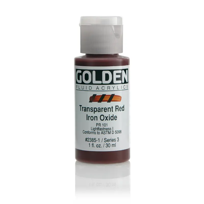 FLUID ACRYLIC PAINT TRN RED IRON OX. 1OZ