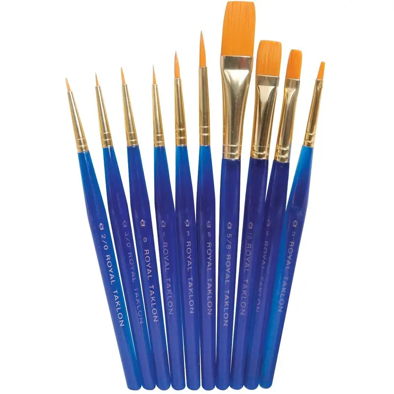 GOLD TAKLON PAINT BRUSH VALUE PACK 10
