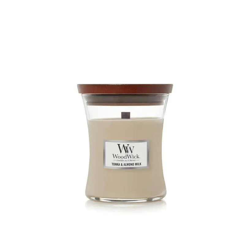 WOODWICK TONKA ALMOND MEDIUM CANDLE