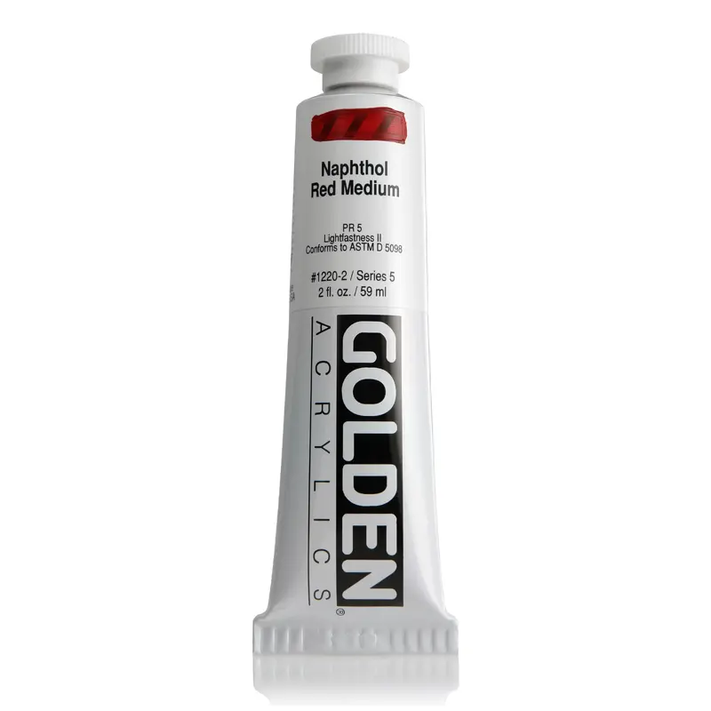 GOLDEN HEAVY BODY ACRYLIC NAPT RED MED. 2 OZ