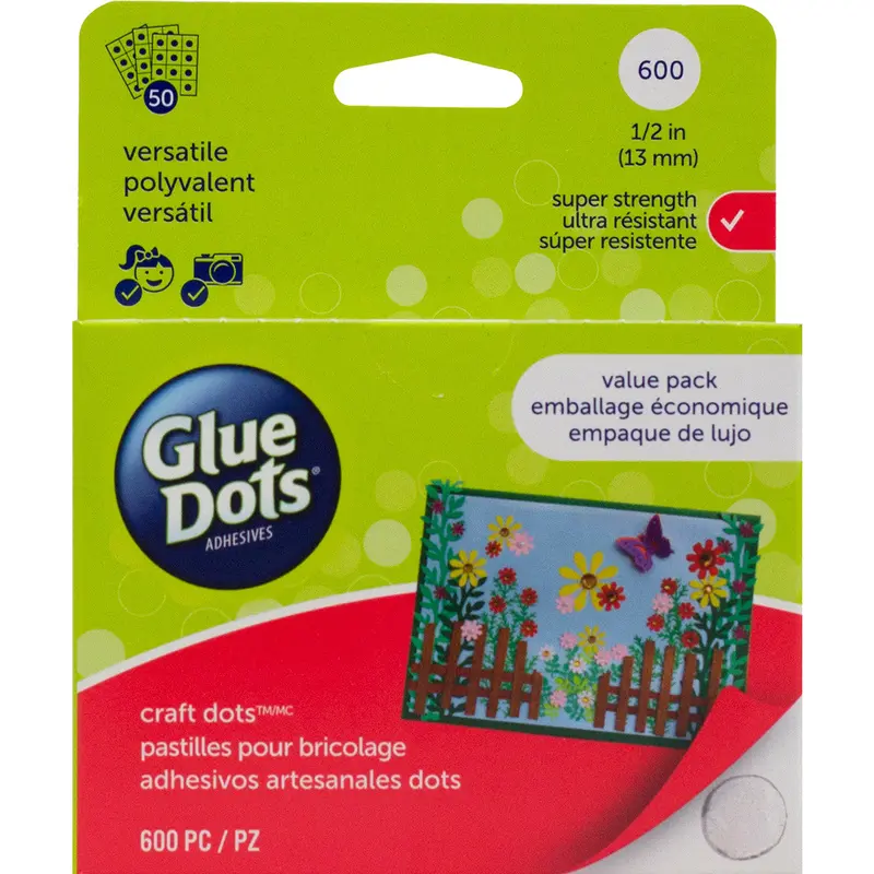 1/2" GLUE DOTS 600 PC