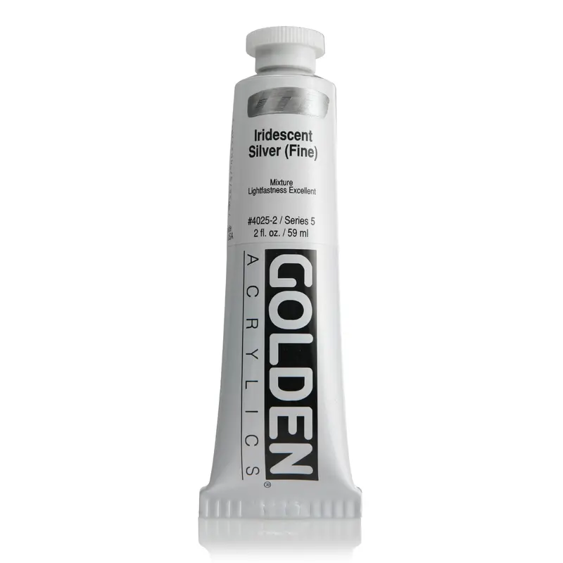 GOLDEN HEAVY BODY ACRYLIC IRIDESCENT ACRYLIC SILVER 2 OZ