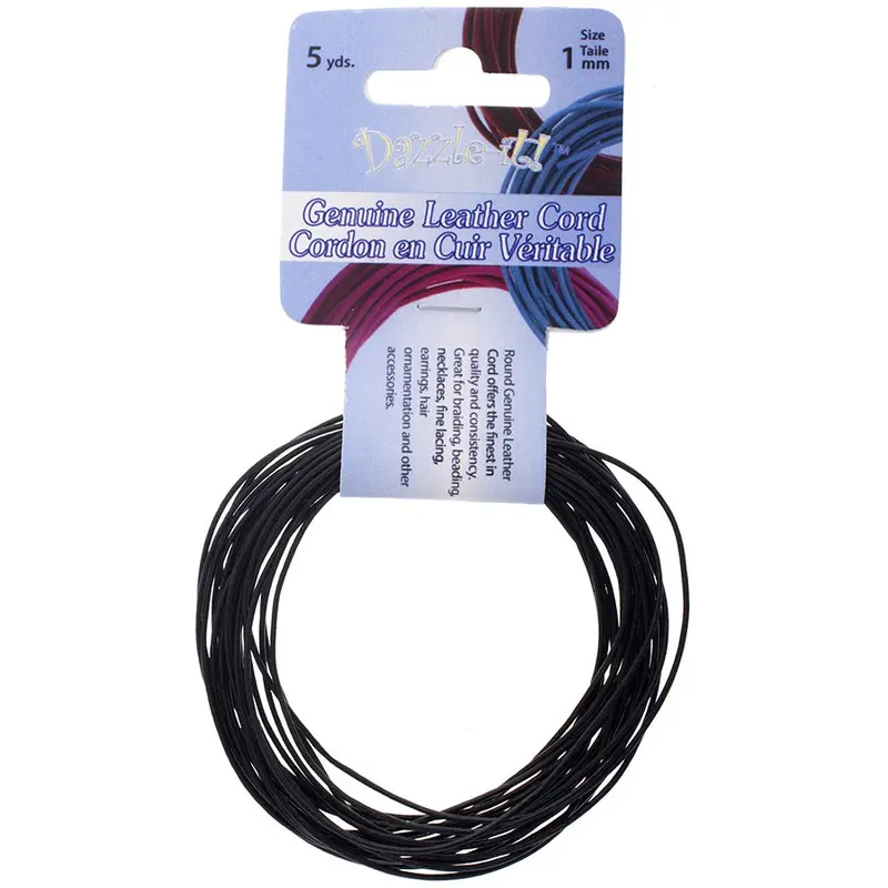 1 MM LEATHER CORD BLACK