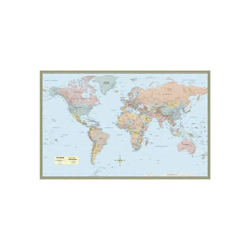 WORLD WALL MAP LAMINATED