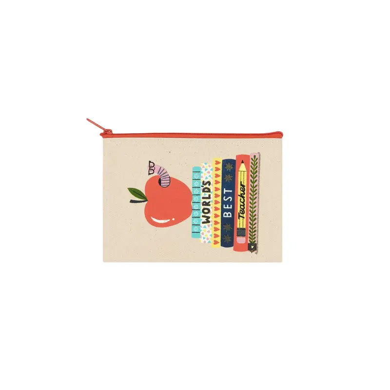 WORLD'S BEST TEACHER POUCH - OUT OF PRINT