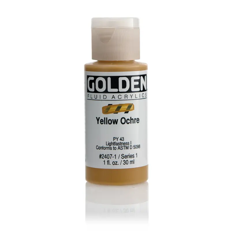 FLUID ACRYLIC PAINT YELLOW OW OCHRE 1OZ