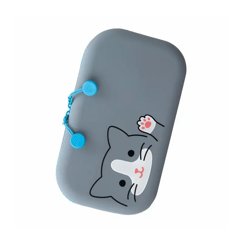 ZIPPER POUCH GREY CAT