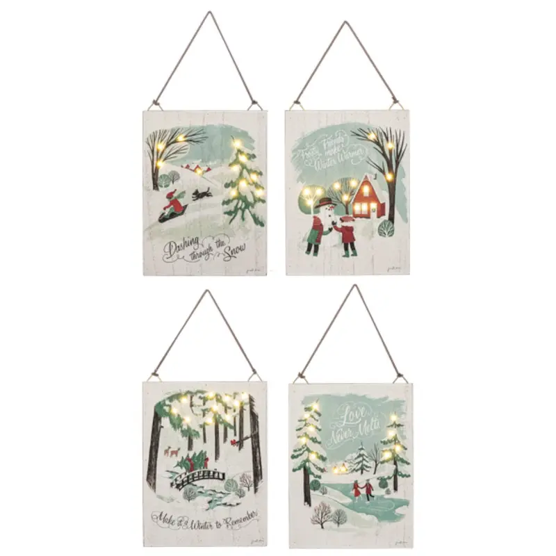 WINTER VILLAGE WALL PLAQUE LED