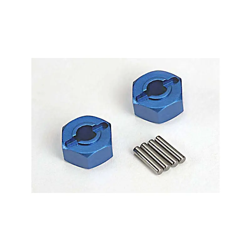 1654X WHEEL HUBS, HEX (BLUE-ANODIZED, LIGHTWEIGHT ALUMINUM)