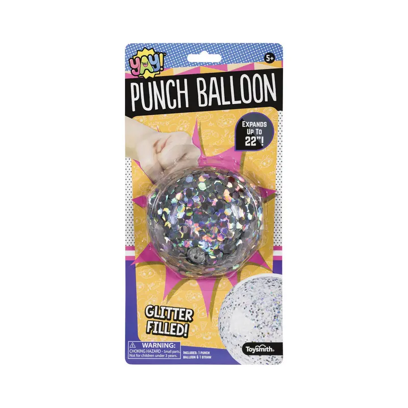 YAY! GLITTER PUNCH BALLOON