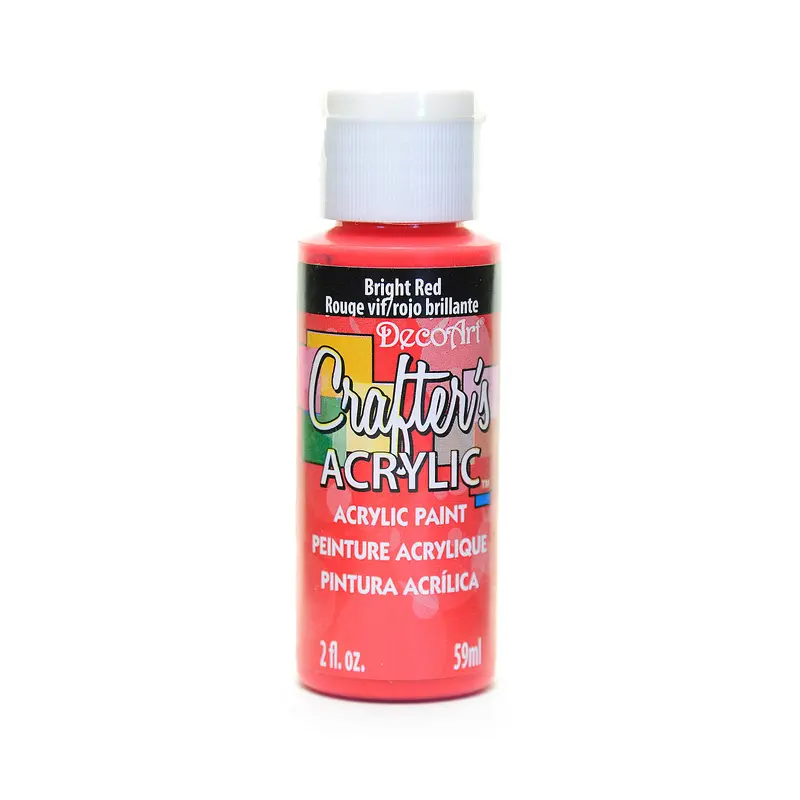 2OZ BRIGHT RED CRAFTER ACRYLIC PAINT