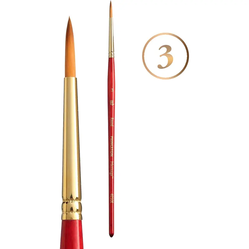 Princeton Heritage, Series 4050, Synthetic Sable Paint Brush for Watercolor