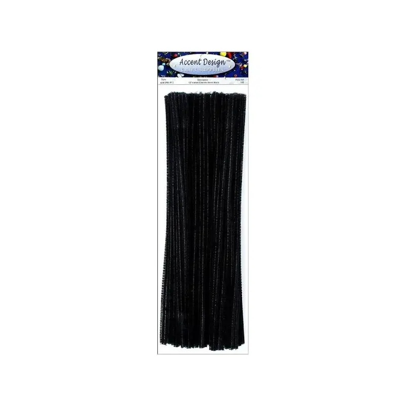 BLACK CHENILLE STEMS PIPE CLEANER
