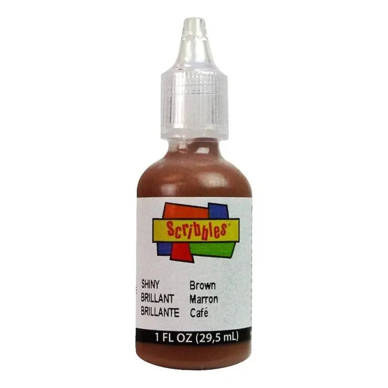 SCRIBBLES SHINY BROWN 1OZ FABRIC PUFF PAINT