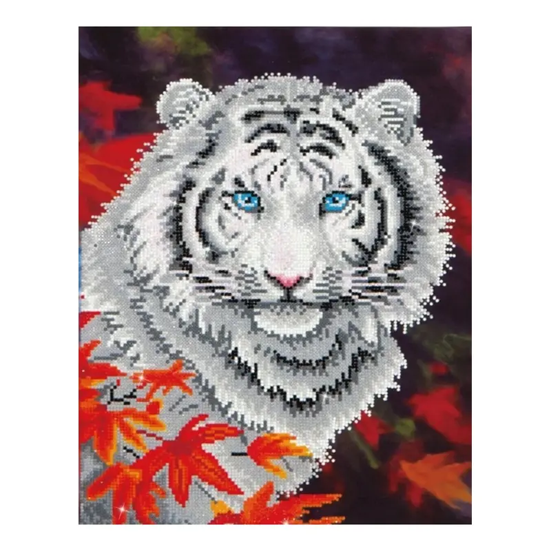 WHITE TIGER IN AUTUMN DIAMOND