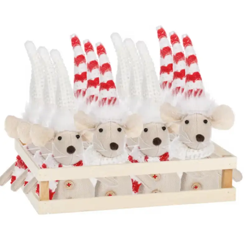 WINTER MICE PLUSH ORNAMENT - (1 ITEM RANDOM COLOR)