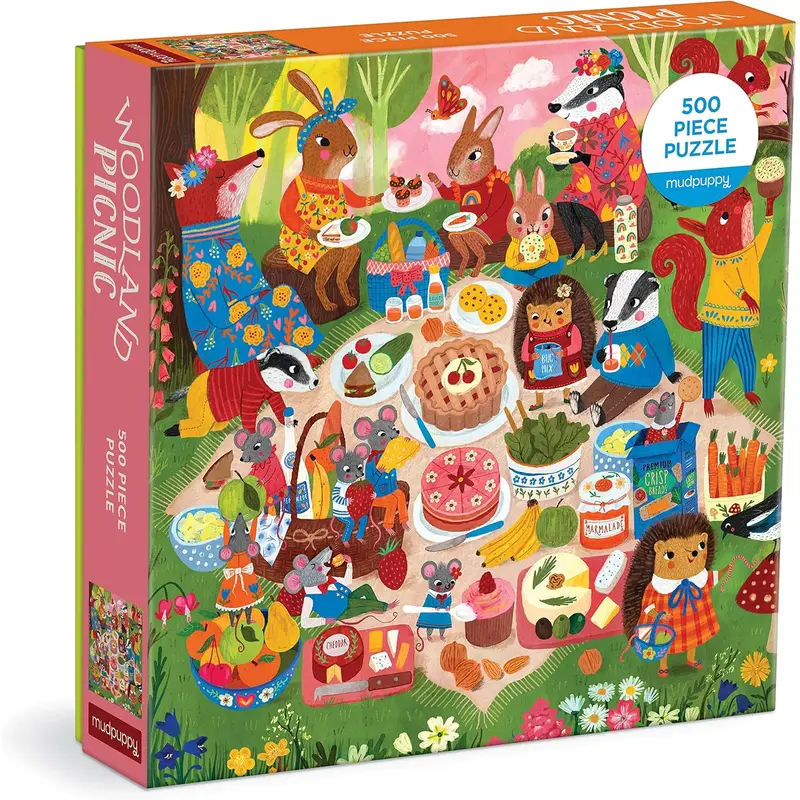 WOODLAND PICNIC 500 PIECE FAMILY JIGSAW PUZZLE - MIRIAM. JENNY