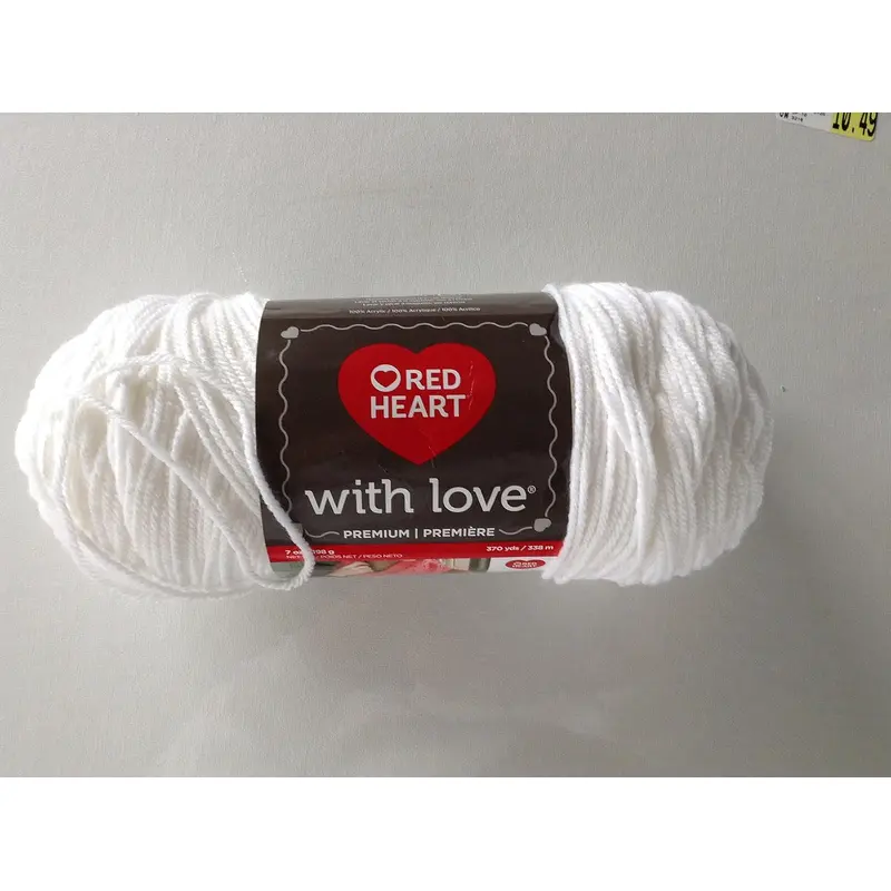 WHITE 7 OZ RED HEART YARN