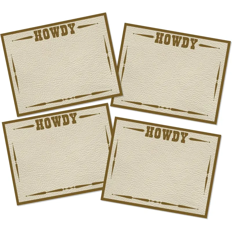 WILD WEST NAME TAGS HOWDY