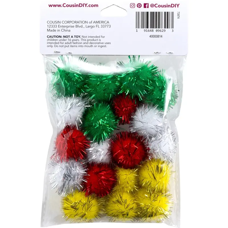 1" CHRISTMAS POM POMS