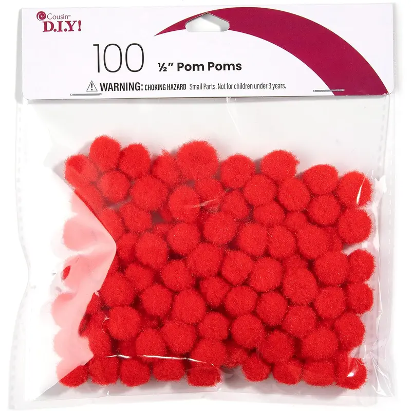 .5" RED POM POMS
