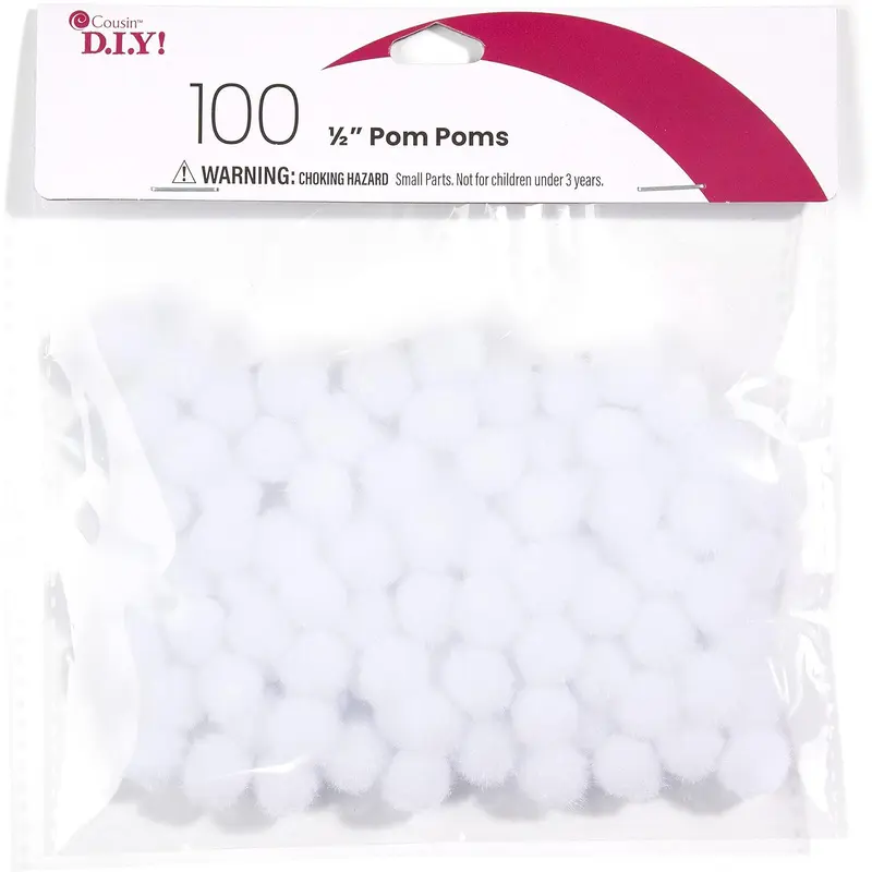 .5" WHITE POM POMS