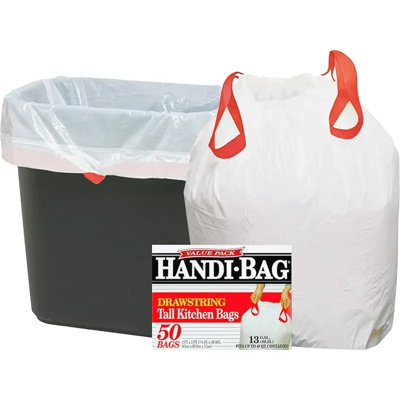 13 GALLON TRASH BAGS WITH DRAWSTRING
