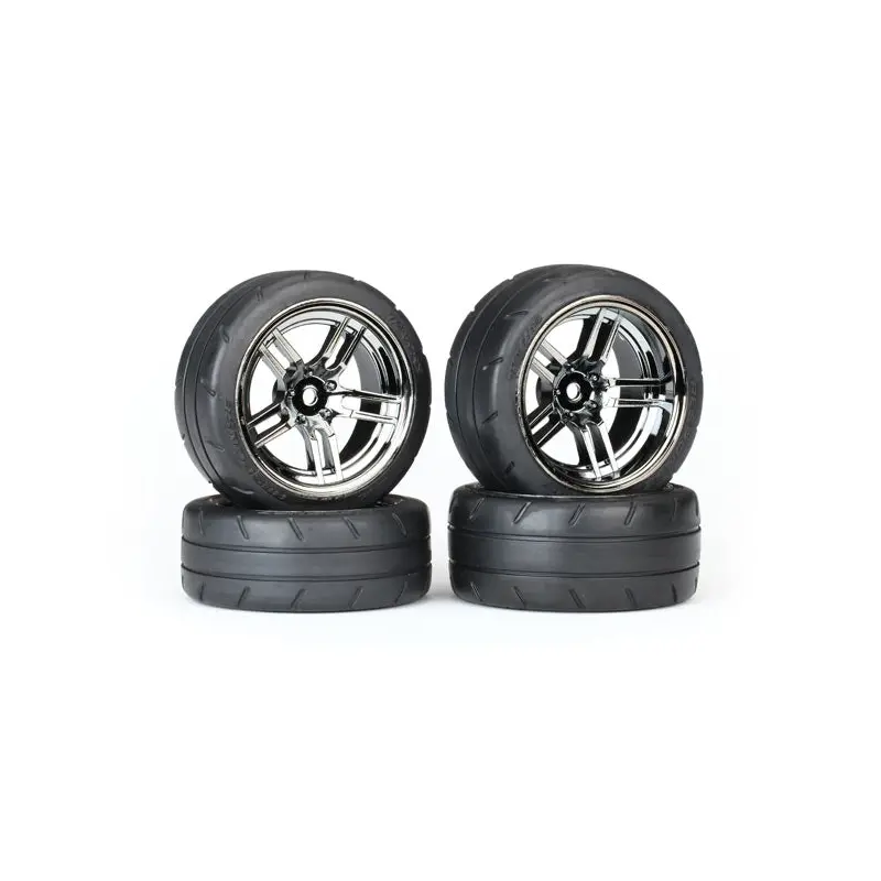 1.9" BLACK CHROME WHEELS & RESPONSE TIRES (4) 8375