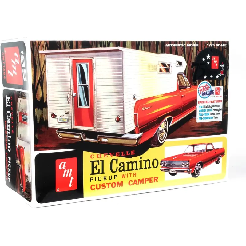 1965 CHEVY EL CAMINO WITH CAMPER 1:25 PLASTIC MODEL KIT