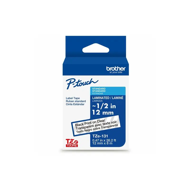 1/2" BLK ON CLEAR LABEL TAPE