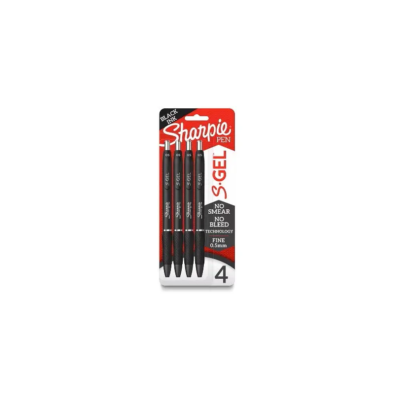 .5MM SHARPIE S-GEL BLACK 4PK