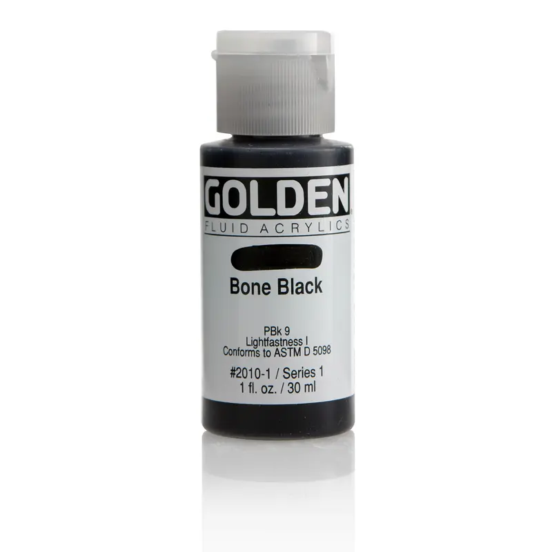 FLUID ACRYLIC PAINT BONE BLACK 1OZ