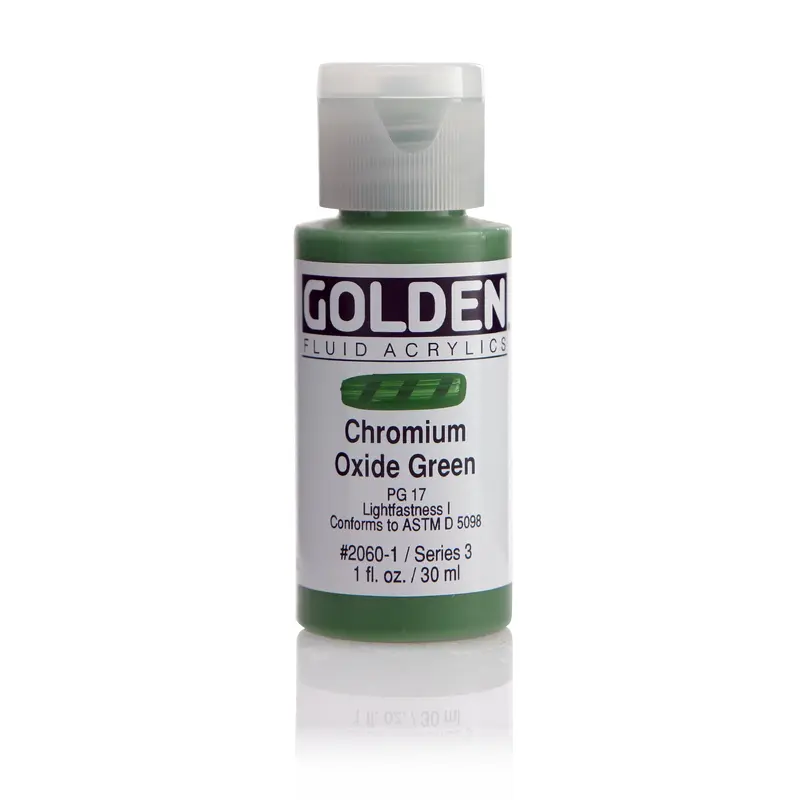 FLUID ACRYLIC PAINT CHROM.OX.GREEN 1OZ
